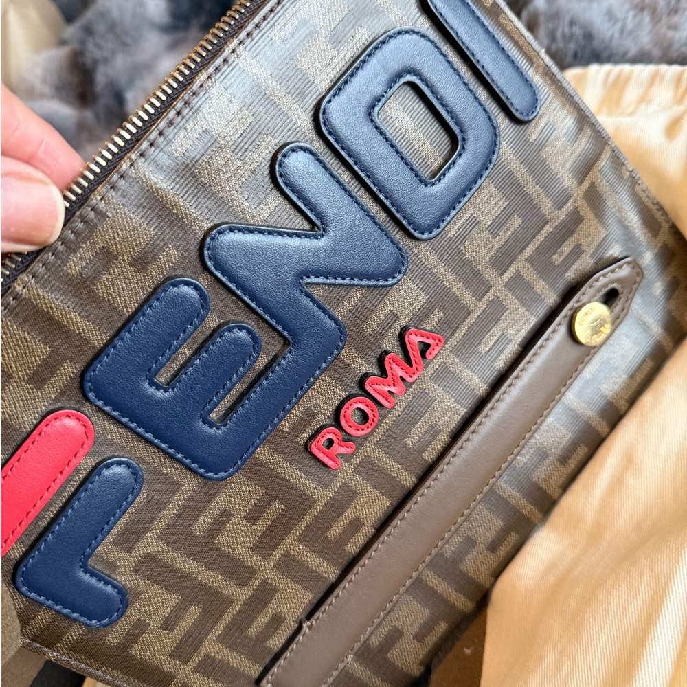 Fendi Brown cross body with Blue and Red Accents - Picture 8 of 11